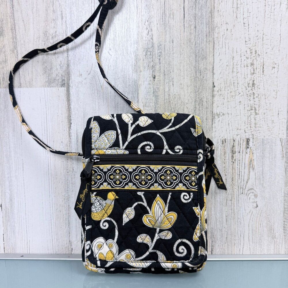 VERA BRADLEY YELLOW BIRD CROSSBODY BAG PURSE MINI HIPSTER RETIRED 2008